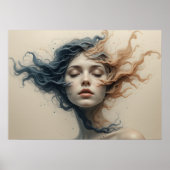 Zeitgewendete Gesichter Poster Abstrakte Mauer Kun (Vorne)