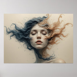 Zeitgewendete Gesichter Poster Abstrakte Mauer Kun