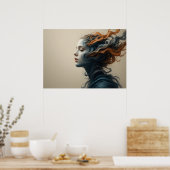 Zeitgewendete Gesichter Poster Abstrakte Mauer Kun (Küche)