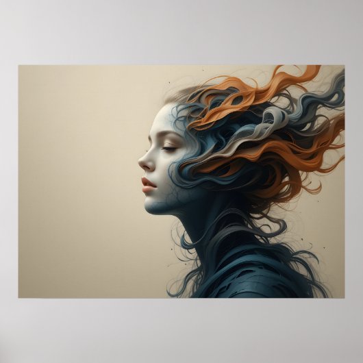 Zeitgewendete Gesichter Poster Abstrakte Mauer Kun (Vorne)