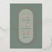 Zeitkapsel | Moderne Deko Foil Save the Date Card Folieneinladung (Vorderseite)