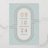 Zeitkapsel | Moderne Deko Foil Save the Date Card Folieneinladung (Vorderseite)