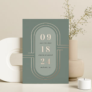 Zeitkapsel Moderne Deko Foil Save the Date Card Folieneinladung