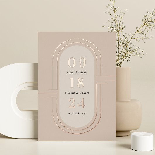 Zeitkapsel | Moderne Deko Foil Save the Date Card Folieneinladung