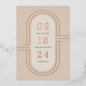 Zeitkapsel | Moderne Deko Foil Save the Date Card Folieneinladung (Vorderseite)