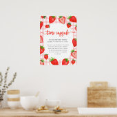 Zeitkapsel | Pink Strawberry Gingham Birthday Poster (Küche)
