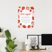 Zeitkapsel | Pink Strawberry Gingham Birthday Poster (Heimbüro)