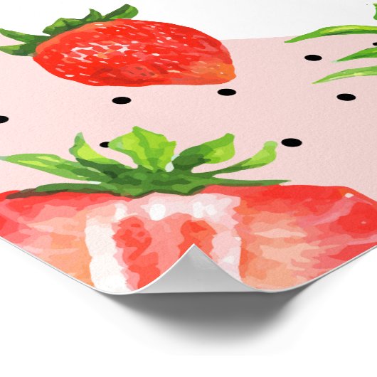 Zeitkapsel | Rosa Erdbeere Geburtstag Poster (Ecke)