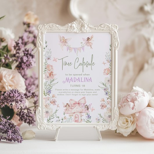 Zeitkapsel Whimsical Garten Fee Erster Geburtstag Poster