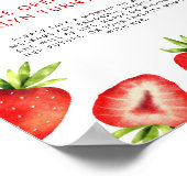 Zeitkapselunterschrift | Strawberry Birthday Party Poster (Ecke)