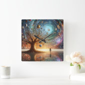 Zeitkeepers' Grove Quadratische Wanduhr (Zuhause)