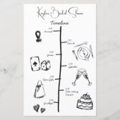 Zeitleiste des Brautparty mit Handzeichnung (Vorderseite)