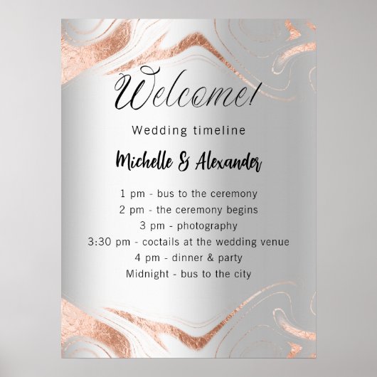 Zeitleiste des Goldmarmorprogramms für die Hochzei Poster (Vorne)