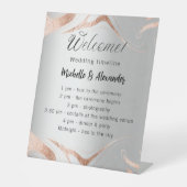 Zeitleiste des Goldmarmorprogramms für die Hochzei Sockelschild (Vorderseite)