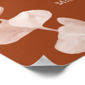 Zeitleiste des Hochzeitsprogramms für Burnt orange Poster (Ecke)