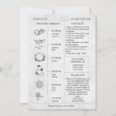Zeitleiste des Hochzeitsprogramms für Zeitungen de Einladung (Rückseite)