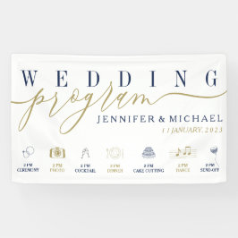 Zeitleiste des Navy Gold Wedding Program Custom Ic Banner