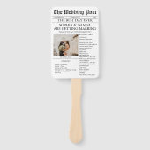Zeitleiste für benutzerdefinierte Hochzeitprogramm Fächer (Vorderseite)