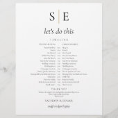 Zeitleiste für die Hochzeit von Monogram (Vorderseite)