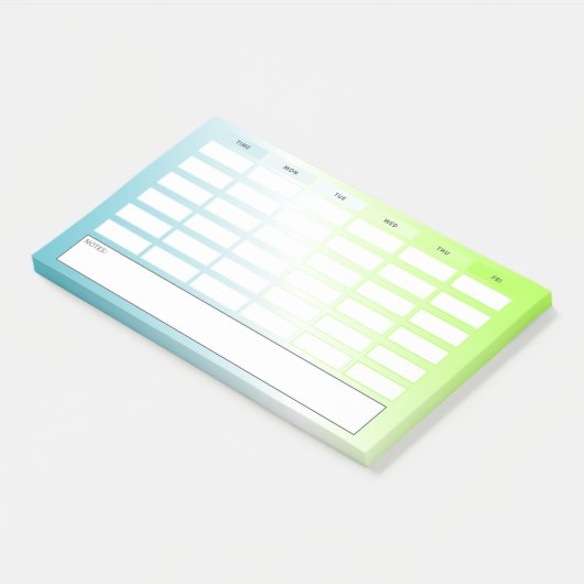 Zeitlicher Blaugrün-Farbplan Post-it Klebezettel (angewinkelt)