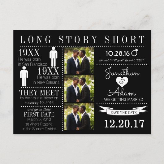 Zeitlicher Save the Date Postkarte (Vorderseite)