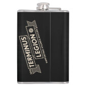 Zeitlimit-Zug-Flasche mit Band-Logo-Rückseite Flachmann (Rückseite)