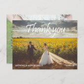 Zeitlos 2 Foto Hochzeit Danke Postcard Postkarte (Vorne/Hinten)