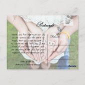 Zeitlos 2 Foto Hochzeit Danke Postcard Postkarte (Rückseite)