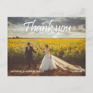 Zeitlos 2 Foto Hochzeit Danke Postcard Postkarte