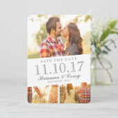 Zeitlos 3-Foto Save the Date (Stehend Vorderseite)