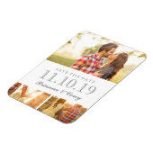 Zeitlos 3-Foto Save the Date Magnet (Linke Seite)