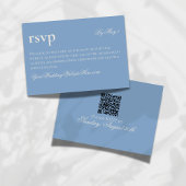 Zeitlos altes Geld Blue Wedding QR RSVP Karte