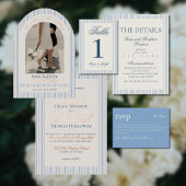 Zeitlos altes Geld Blue Wedding QR RSVP Karte