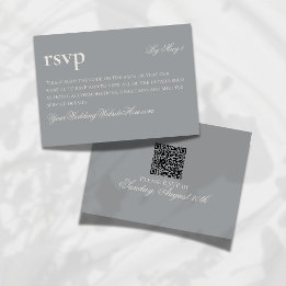 Zeitlos altes Geld Gray Wedding QR RSVP Karte