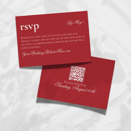 Zeitlos altes Geld Red Wedding QR RSVP Karte