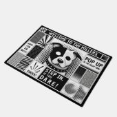 Zeitlos anpassbare bento grid Pop Art Design bw. Fußmatte (Schrägansicht)