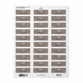 Zeitlos - Beige-graues Monogramm-Adressenlabel (Vorne)