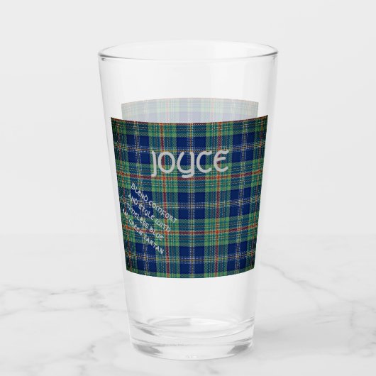 Zeitlos blau und grün Tartan Monogram | Glas (Vorderseite)