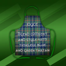 Zeitlos blau und grün Tartan Monogram |
