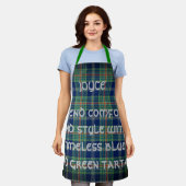 Zeitlos blau und grün Tartan Monogram | Schürze (Getragen)