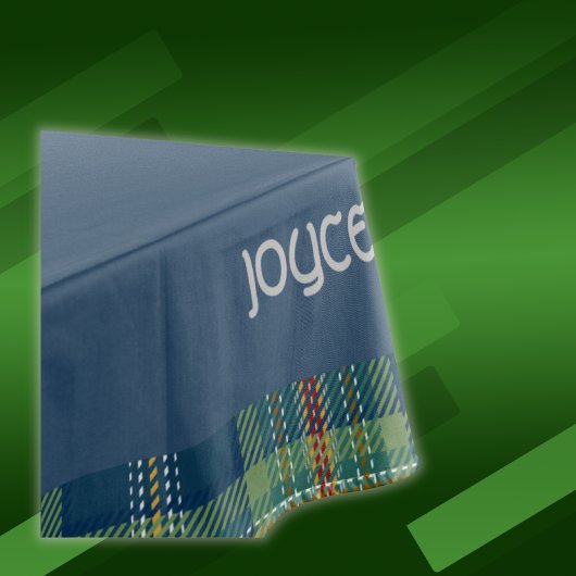 Zeitlos blau und grün Tartan Monogram | Tischdecke