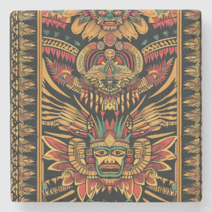 Zeitlos blauer "Aztec Dream" Marmorsteinstein-Unte Steinuntersetzer