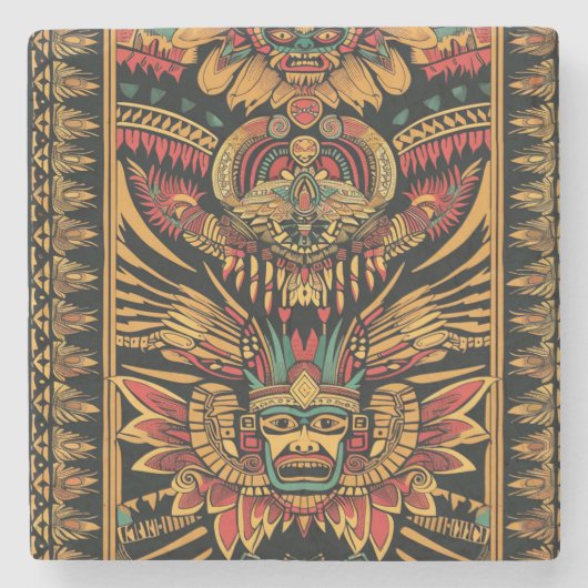 Zeitlos blauer "Aztec Dream" Marmorsteinstein-Unte Steinuntersetzer (Vorderseite)