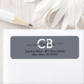 Zeitlos - Cooles graues Monogramm-Adressenlabel (Insitu)