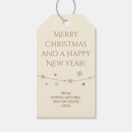 Zeitlos - Cream White - Snowflake Geschenketikette Geschenkanhänger