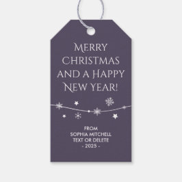 Zeitlos - Dunkles Mystisches Grau - Schneeflocken- Geschenkanhänger