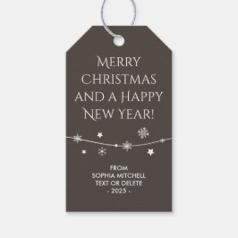 Zeitlos - Earthy Brown - Snowflake Gift Tags Geschenkanhänger