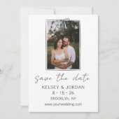 Zeitlos, einfach, modern, handgeschriebener Whimsi Save The Date (Vorderseite)