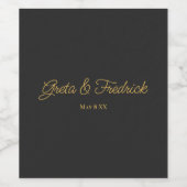 Zeitlos einfache Elegance Holzkohle Schwarz und Go Weinetikett (Einzelnes Label)