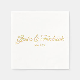 Zeitlos einfaches Minimalistisches White-Gold-Scri Serviette